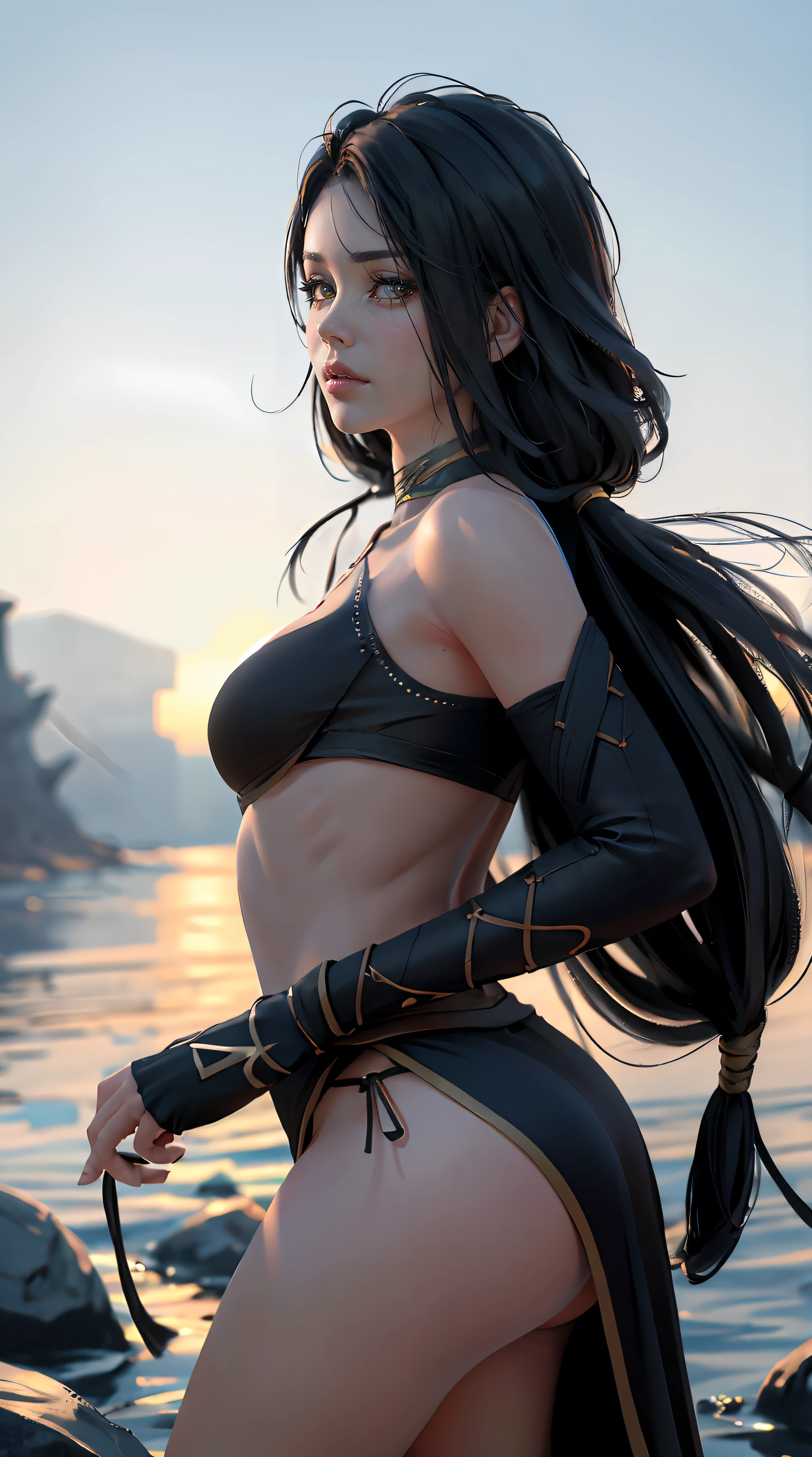 Realistic portrait of a brave warrior in the post-apocalyptic world of the game Assassin's Creed, (Ultra Fotorrealista: 1.3), (((obra maestra: 1.4))), mejor calidad, ((realista)), alta calidad, ultra detallado, ((Imagen real)), ((cara realista)),(illustration: 1.05), (hermoso: 1.05), (hermosos ojos detallados: 1.05), (cinematiclight: 1.1), DSLR, alta calidad, Trazado de rayos, NVIDIA RTX, Super-Resolution, Film grain, foco nítido: 1. 2, ((cabello voluminoso completo)), perfect well-designed eyes, 8k, Belleza corporal perfecta: 1.4, abdominales delgados: 1.1, Ultra-detailed photography with great depth of field, enfoque en la bailarina y escenario difuso con efecto de profundidad,