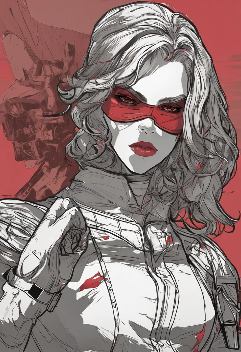 a poster of a woman with a necklace and a necklace on her neck, in style of stanislav vovchuk, martin ansin, by Bencho Obreshkov, comic book cover visual style, official artwork, soviet style cyberpunk, butcher billy style, inspired by Nikolai Yaroshenko, martin ansin artwork portrait, comic book cover style, comic book cover