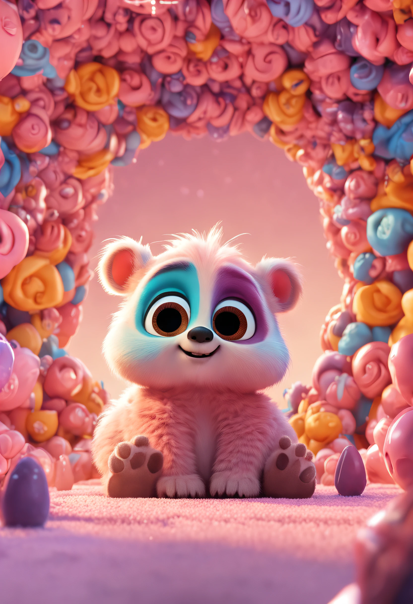 (masterpiece), (best quality), (ultra-detailed), (full body:1.2), Super cute, Pixar, Baby bear, Big bright eyes, Fluffy, Smile, Delicate and fine, Fairy tales, Incredibly high detailed, Pixar style, Bright color palette, Natural light, Octane render, Trending on Artstation, Gorgeous, Ultra wide angle, 8k, HD, Realistic