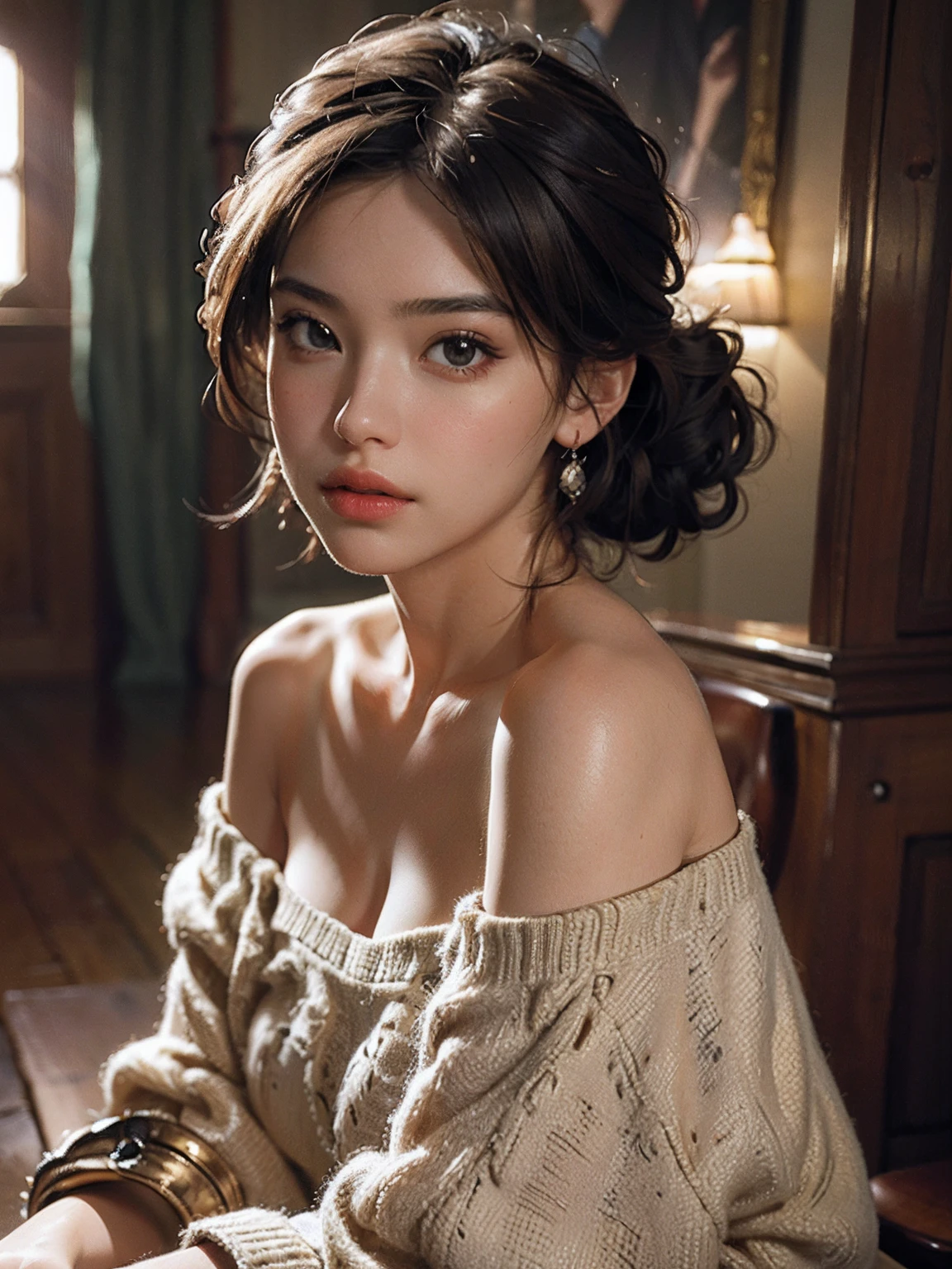 Best quality, masterpiece, ultra high res, (photorealistic:1.4), raw photo, 1girl, off shoulder