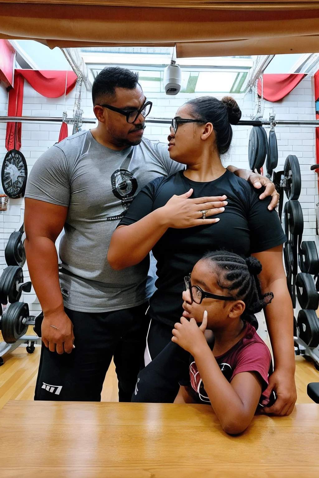 guttonerdvision10, Crie um retrato extraordinariamente detalhado e realista de um homem, glasses perched on his face, who is described as a dedicated personal trainer. He is shown in a gym, giving instructions to her student while she uses a gym machine. The focus should be on the instructor's interaction and dedication to their student. O homem e seu aluno devem estar vestidos com trajes de academia, e a imagem deve ter uma qualidade incrivelmente detalhada e realista. O fundo deve ser fortemente desfocado, enfatizando os personagens centrais. The resolution should be an impressive 8K UHD, ensuring exceptional clarity and precision.