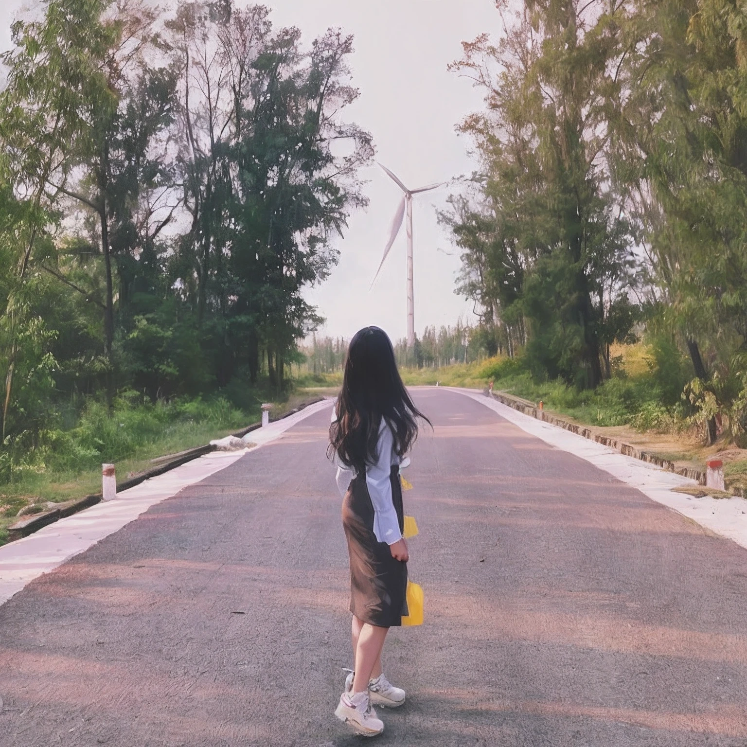 Girl wandering freely in the forest，sunlight passing through foliage，Fell on her pure white dress，Bloom with colorful light。16k