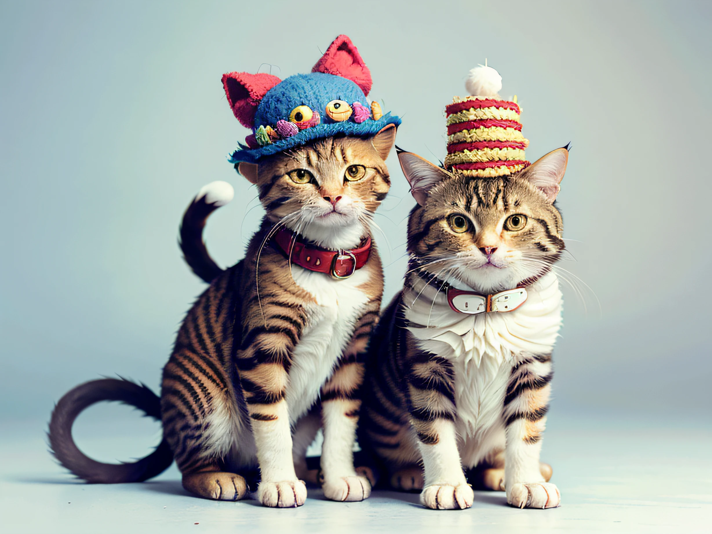 a cat wearing a humorous and whimsical hat