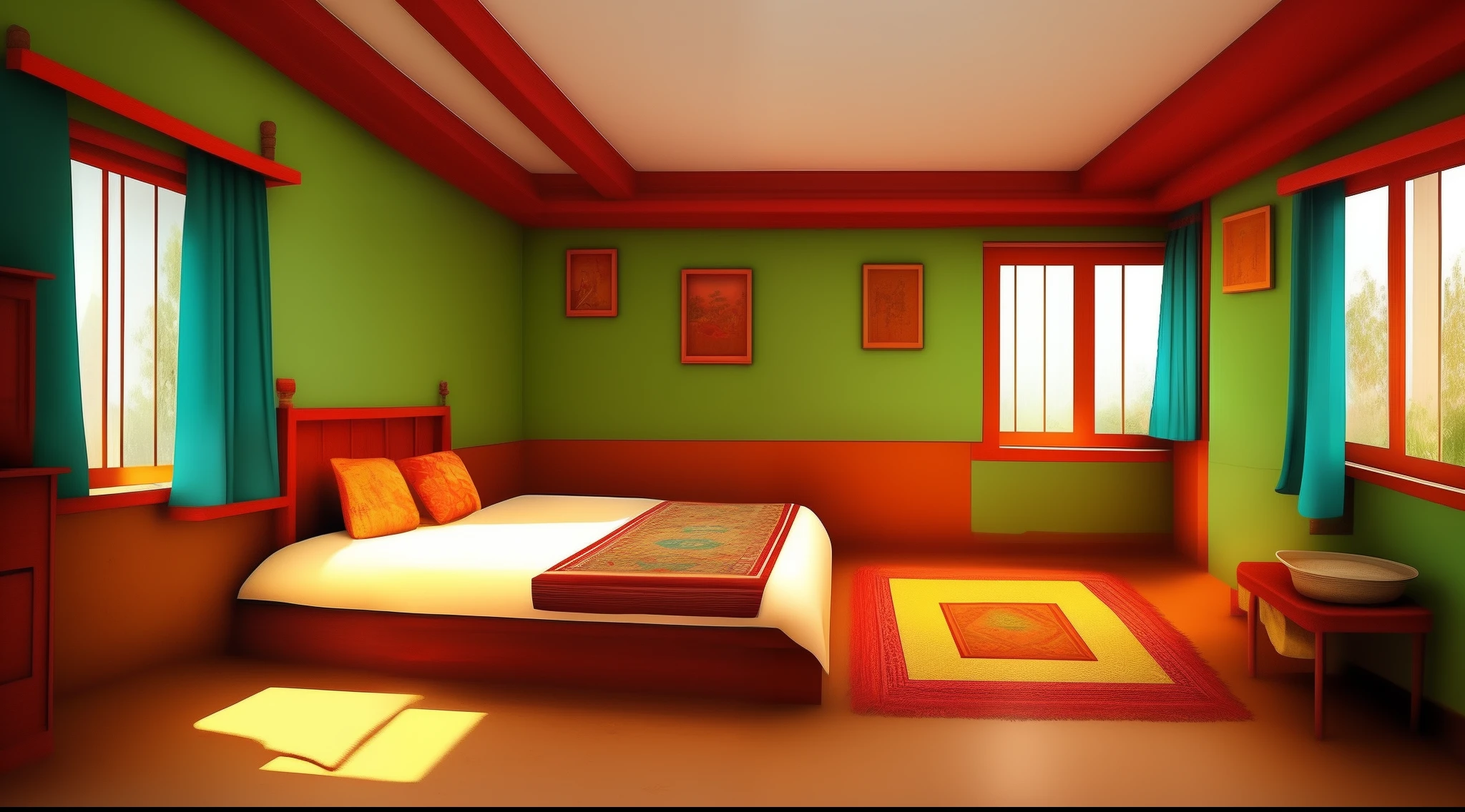 cartoon house room interior, poor house room interior, room , bad condition room interior, a Indian room a small room, Indian room interior