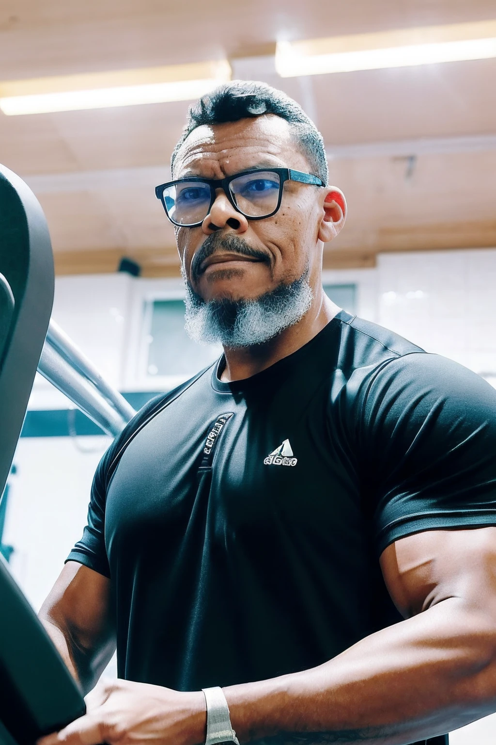 guttovendo1, Create an extraordinarily detailed and realistic portrait of a man, glasses perched on his face, who is depicted as a dedicated personal trainer. He's shown in a gym, giving instructions to his female student as she uses a fitness machine. The focus should be on the interaction and dedication of the instructor to his student. The man and his student should be dressed in gym attire, and the image should have an incredibly detailed and lifelike quality. The background should be heavily blurred, emphasizing the central characters. The resolution should be in stunning 8K UHD, ensuring exceptional clarity and precision.