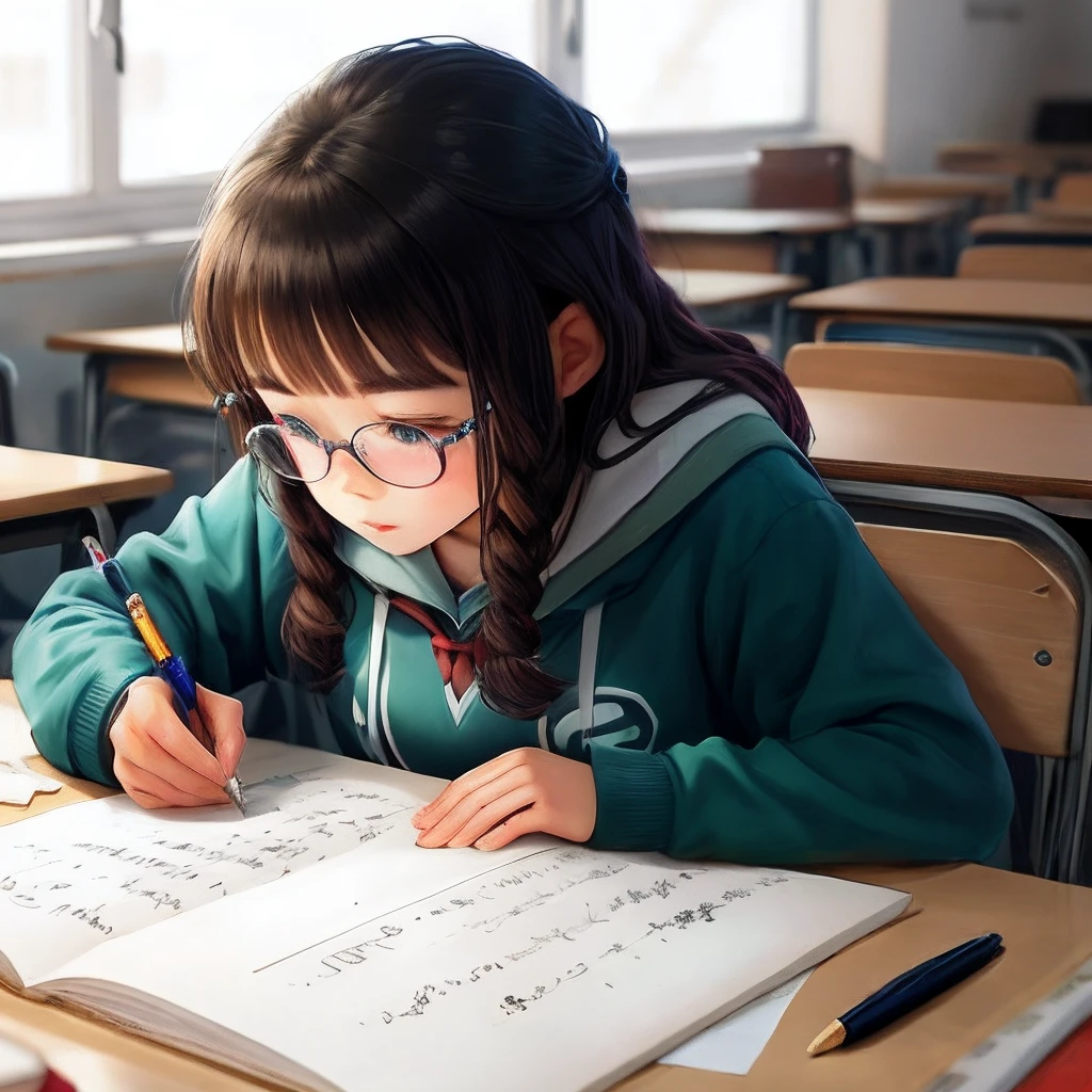 Students write,caligraphy