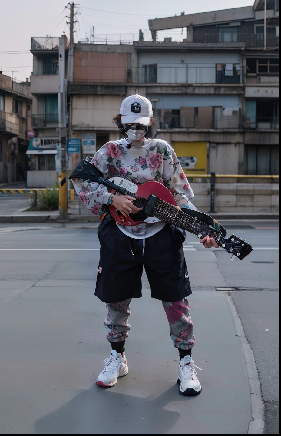 estampa para camiseta pronta, vetor,Quarto Lofi, Streetwear Urbano,Ondas e Rosas,nuvens em segundo plano