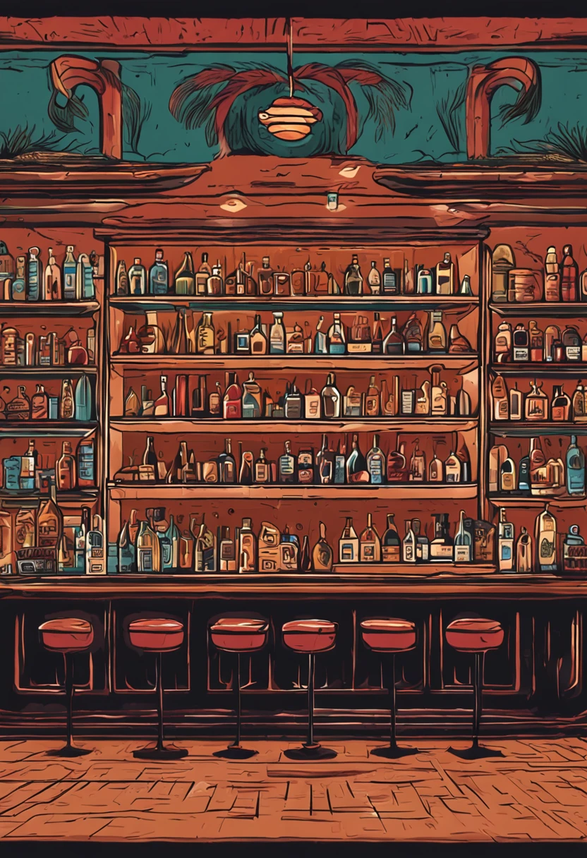 bar desfocado no fundo, wide vision, mesa de madeira, cores quentes, alto detalhe, fotorrealismo