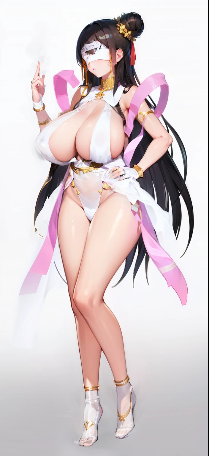 A white cloth covers your eyes,Immortals,Purple streamers,Finger white silk gloves,Le refers to white stockings,Gold hand and foot ring,Gold bracelet,Gold neck ring,Largest breasts,Largest breasts,Largest breasts,Largest breasts,Largest breasts