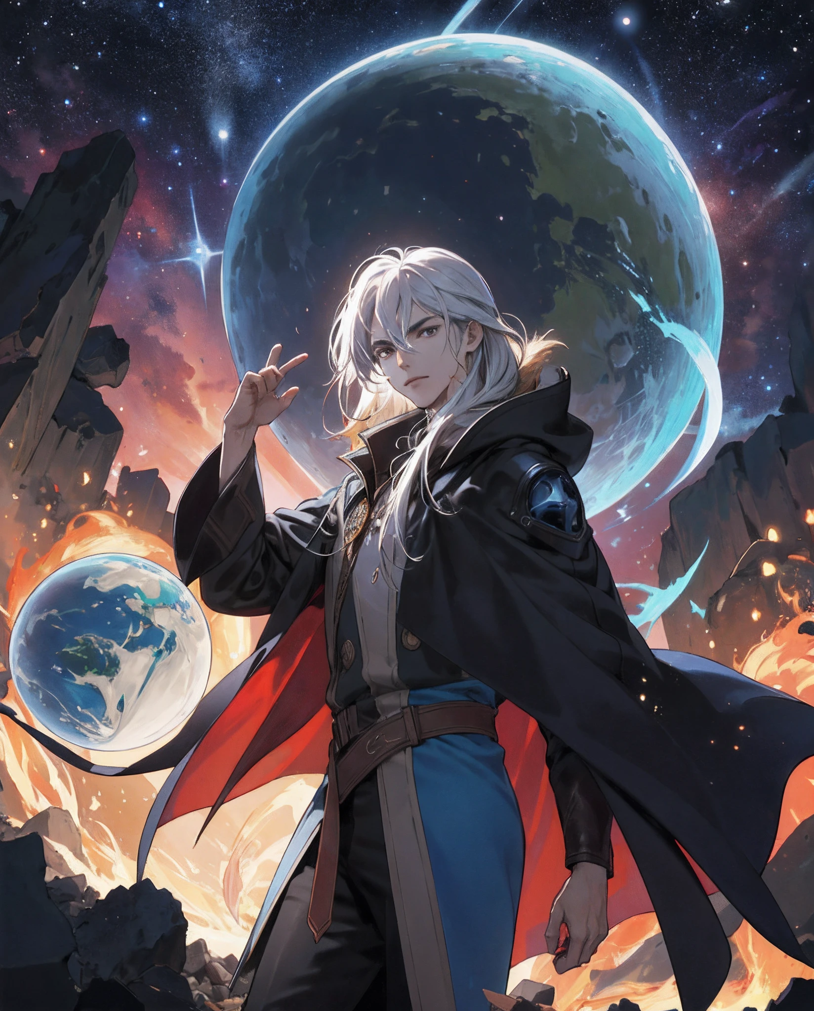 Chrono

Chrono Hilith is known as the Father of Frost, a Gremmorrian from the planet Theana 07. He is an accomplished scholar who specializes in the study of spacetime and time travel. His expertise in these areas has earned him a reputation as one of the most knowledgeable scientists in the galaxy.

Chrono Hilith's home land, was caught in the middle of a devastating war between Gremmorria and Orgonia. Despite the chaos and destruction, Chrono Hilith remained dedicated to his studies and continued to conduct research as his home land burned around him.

After the war, Chrono Hilith helped his son Frost to set out on a mission to explore the galaxy and to share his knowledge with other civilizations. It was during one of his journeys that he discovered Earth. He was fascinated by the planet's unique characteristics and decided to delve deeper into its mysteries.

As he delved deeper into Earth's secrets, Chrono Hilith discovered the ability to manipulate frost and time. He developed a keen interest in the planet's history and became entranced by the idea of time travel. Through his studies, he discovered ways to harness the power of time to access different points in history.

Today, Chrono Hilith is revered among his people as a pioneer of space-time science. He continues to explore the mysteries of the galaxy and constantly pushes the boundaries of what is known about the universe. Despite his status as a respected scholar, he remains humble and dedicated to his studies, always seeking to learn and discover more.

The Annora Twins was also interested on his doings and started studying about other technologies that other planets have.