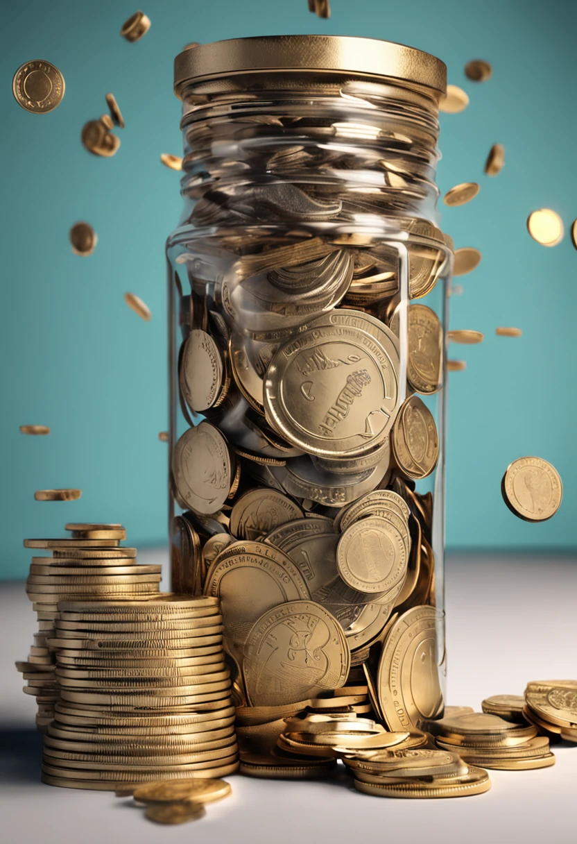 A large magnet attracting small gold coins and small dollar bills, UHD, masterpiece, ccurate, anatomically correct, anatomically correct, super detail, high quality, highres, best quality, 4K