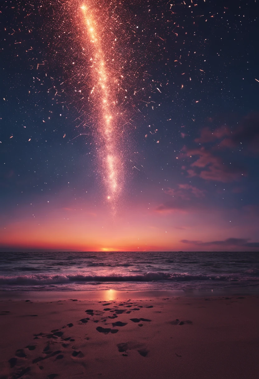 Beach with stars You can also see fireworks