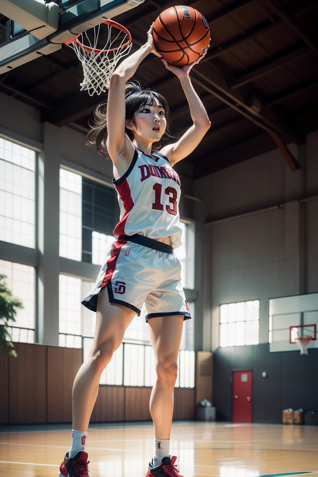 PDD,Takamiya Wang,Basketball on the basketball court,dunking