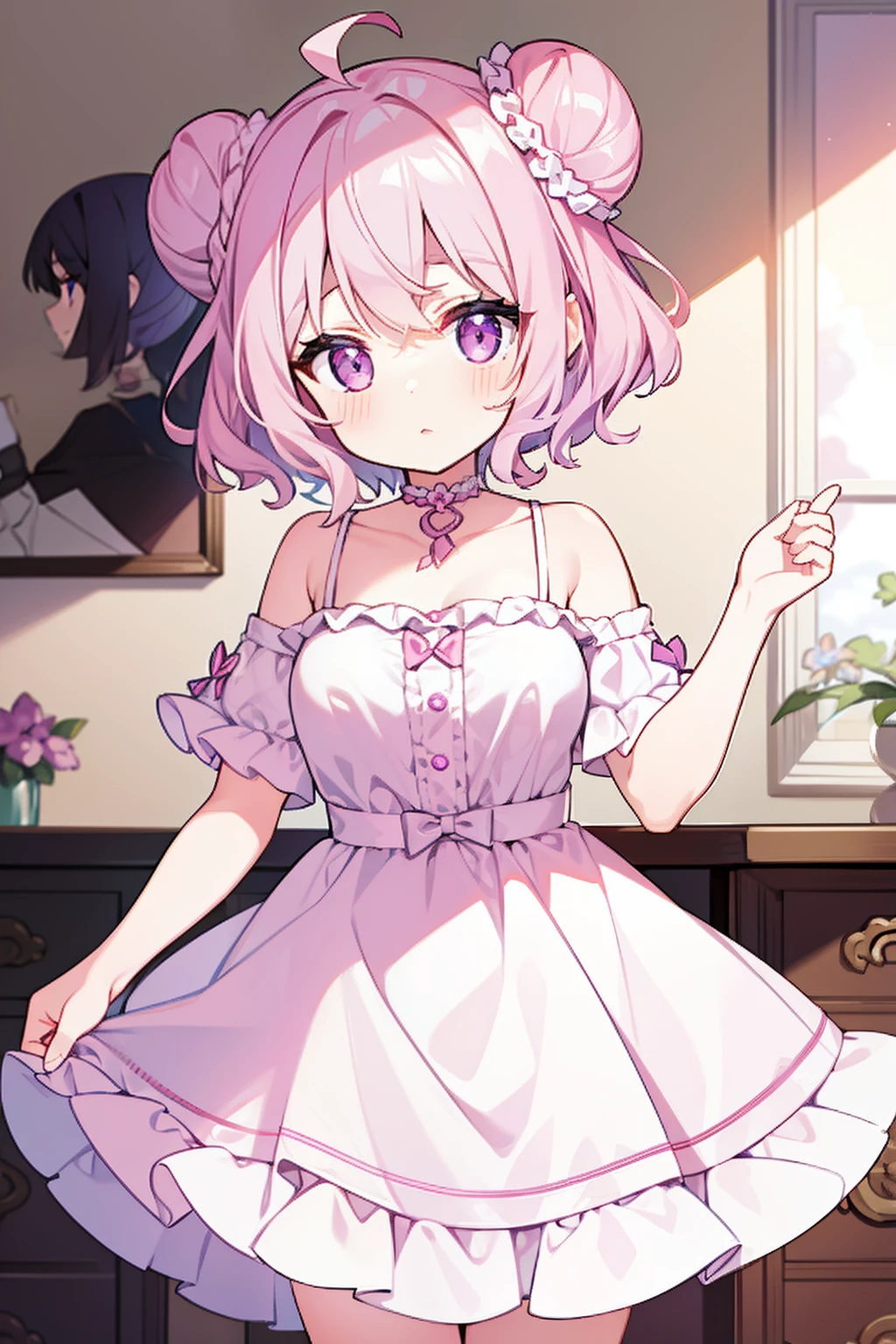 Momodeviluke, Deviluke type, demon tail, hair flower, hair ornaments, (purple eyes:1.1), pink hair, short hair, tail, smile,Smile, smile, open your mouth,
break demon tail, looking at the viewer, heart-shaped eyes, blush,show viewer, from below, concentrated, Beyond the particles of light, love hotel bedroom, Pink pajamas The front is open,black string underwear,medium chest,crawl on all fours,
break indoors, classroom,
break looking at viewer, (cowboy shot:1.5),
break (masterpiece:1.2), highest quality, High resolution, unity 8k wallpaper, (figure:0.8), (beautiful detailed eyes:1.6), extremely detailed face, perfect lighting, extremely detailed CG, (perfect hands, perfect anatomy),