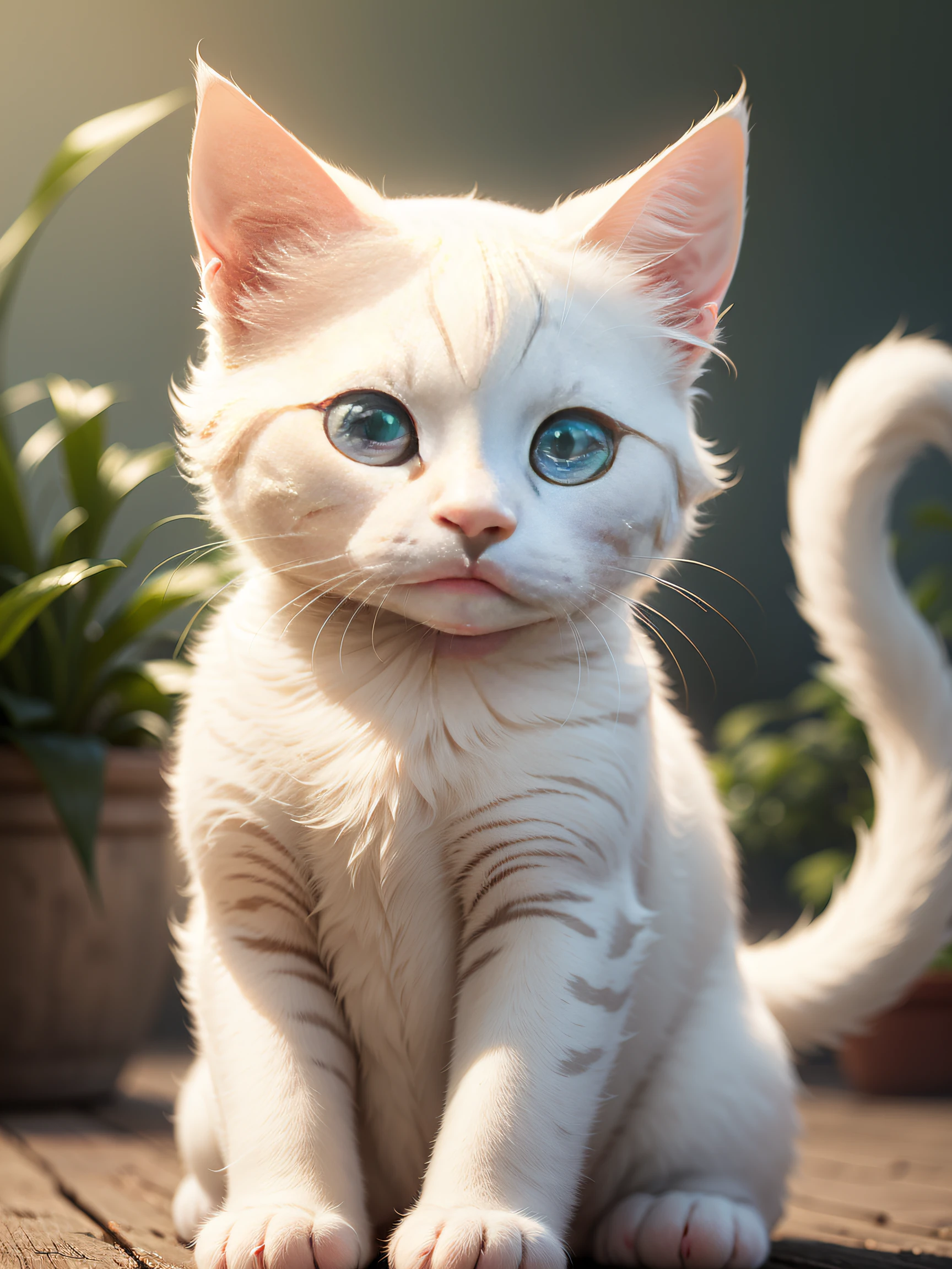 A cute white cat