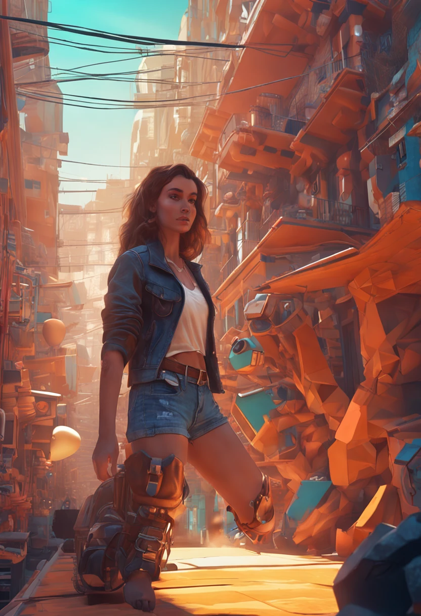 beautiful furry cat, woman, jumping between buildings,orange skin, shorts, tank top, photorealistic beautiful woman, full body, hyperdetailed painting, luminism, bar lighting, complex, 4k resolution concept art portrait by Greg Rutkowski, Artgerm, WLOP, Alphonse Mucha, little steampunk pojatti realistic fusion, details Isometric Fractal Bioluminescents, 3D Rendering, Octane Rendering, Intricately Detailed, Cinematic, Trending In The Arts Season | Isometric | Incredibly colorful, hand-drawn, dark, gritty, very realistic, klimt, erte .12k, intricate, hyper-realistic centered cover photo. definition of success, cinematic, draft, mix of bold dark lines and loose lines, bold lines, on paper,perfect fingers  -imagine - --auto --s2