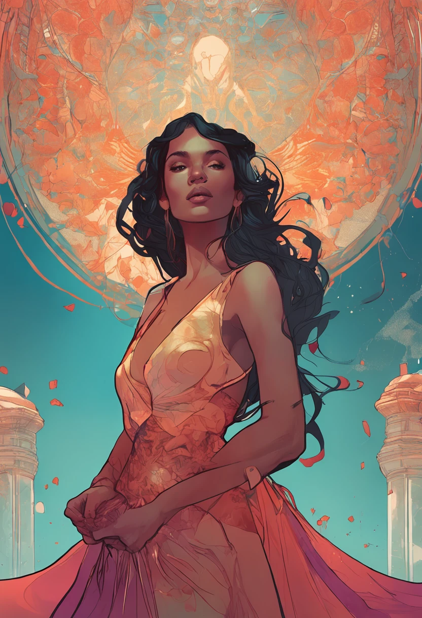ethereal goddess of persian princess with stunning dress, portrait by loish, Conrad Roset, wlop, guiweiz, elegant, classy, perfect angle, shiny accessories  -imagine - --auto --s2