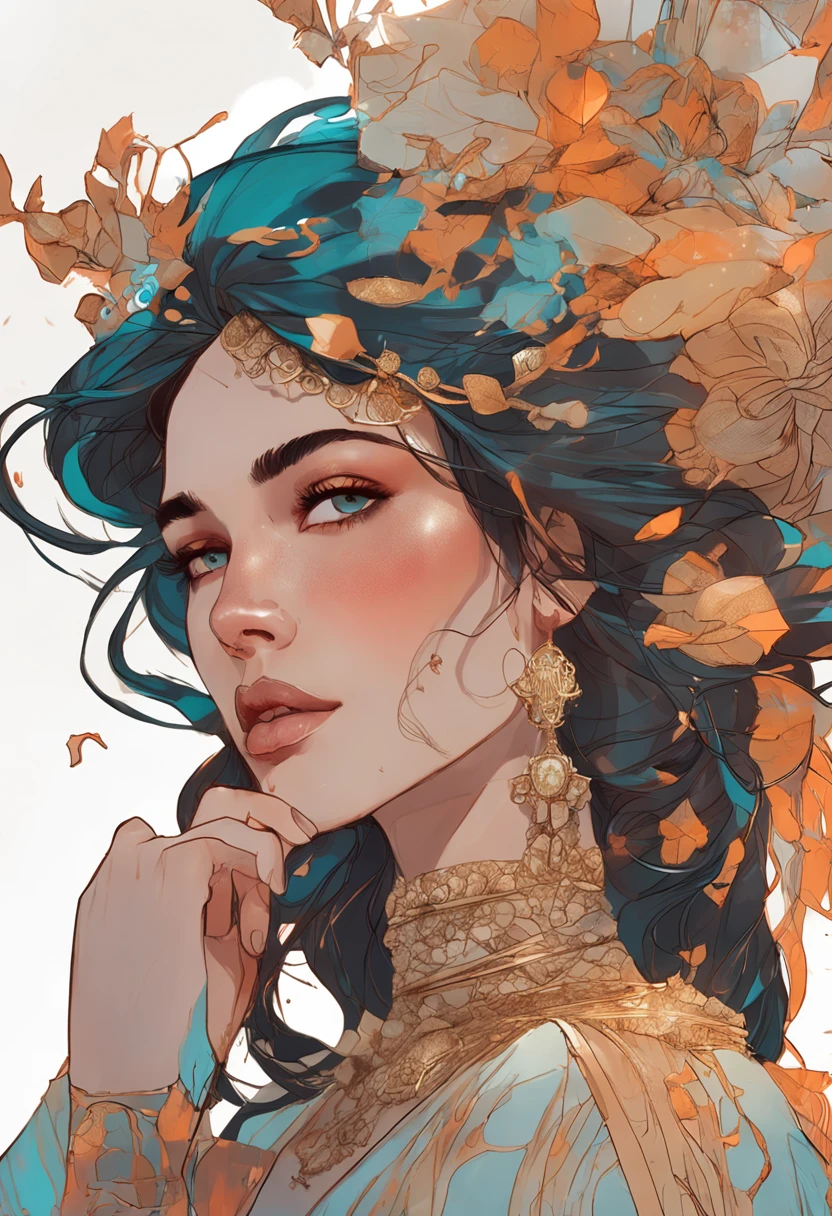 ethereal goddess of persian princess with stunning dress, portrait by loish, Conrad Roset, wlop, guiweiz, elegant, classy, perfect angle, shiny accessories -imagine - --auto --s2