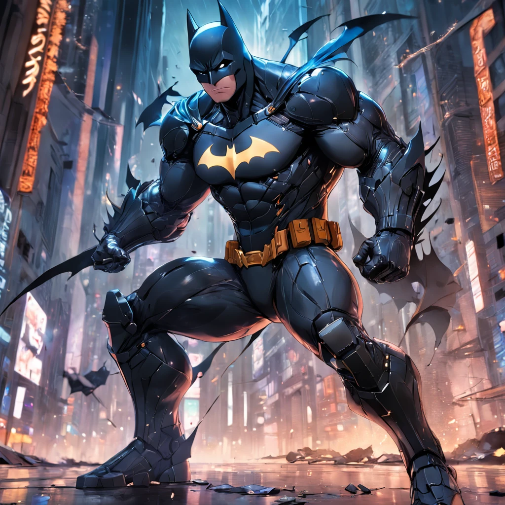 Realistic depiction of an advanced cybersuit, Batman from DC Comics