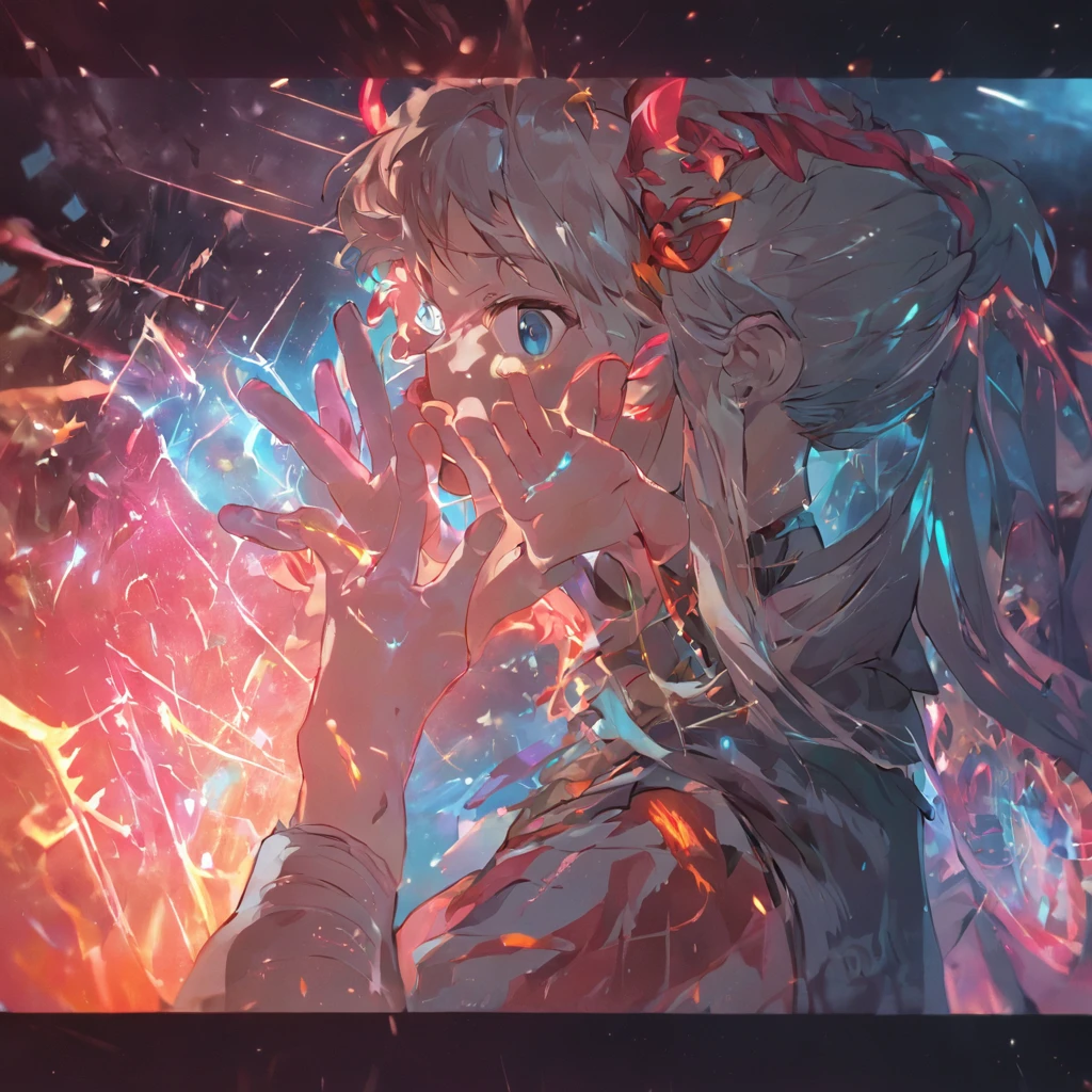 Insert shot of a Viking hand activating a holographic self-destruct button.