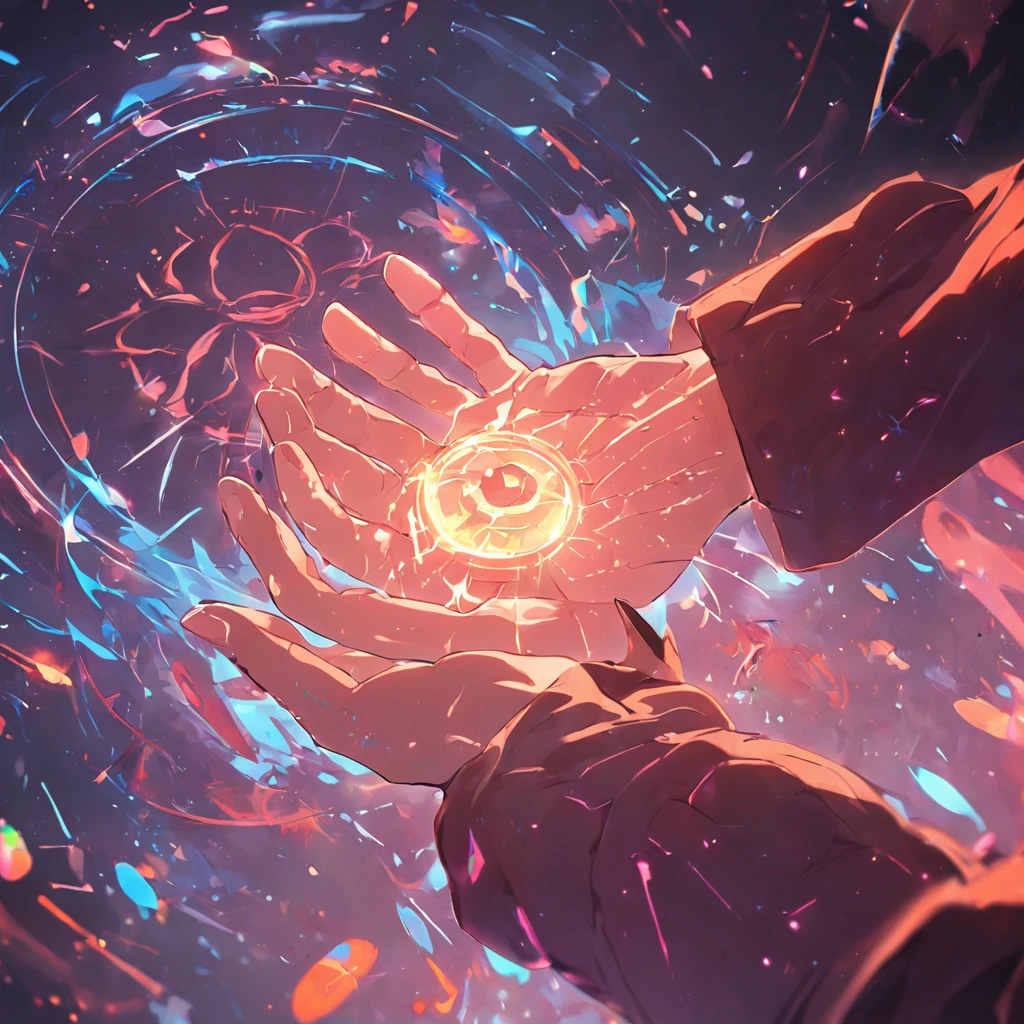 Insert shot of a Viking hand activating a holographic self-destruct button.