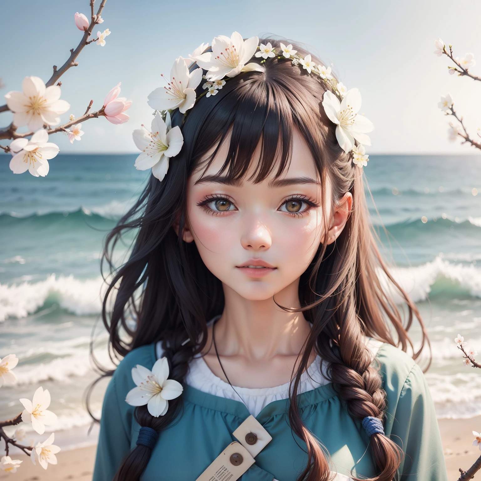 Facing the sea, spring blossoms