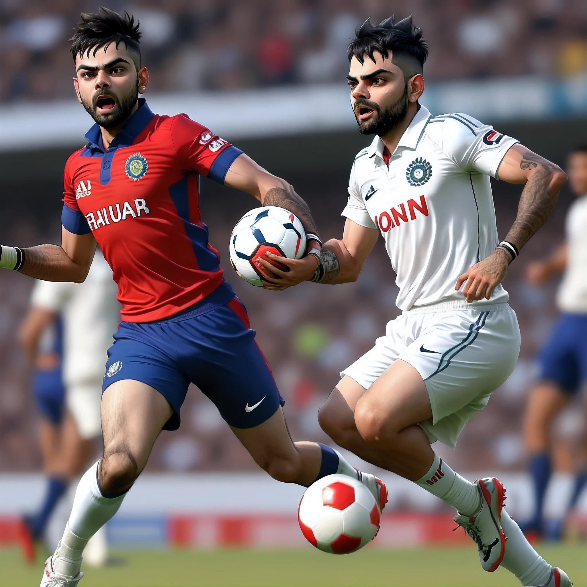 Virat Kohli playing football