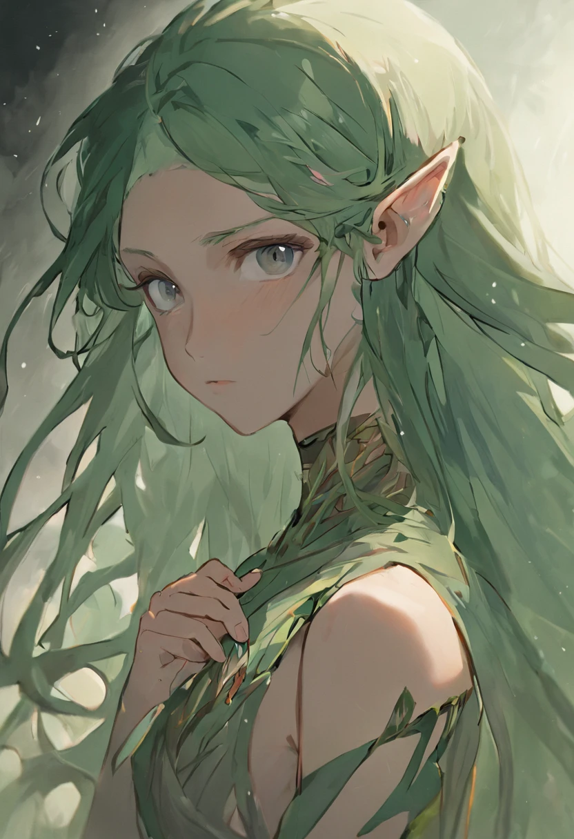 BREAK Perfect Anatomy、(High resolution:1.2)、Incredible illustrations、(Cute illustrations:1.2)、（Beautiful background） (a girl, elf 1.5meters, 40kg),,20-year-old,）(despair:2.0,tears:2.5)(((transparent skin:1.4)) Water Fairy