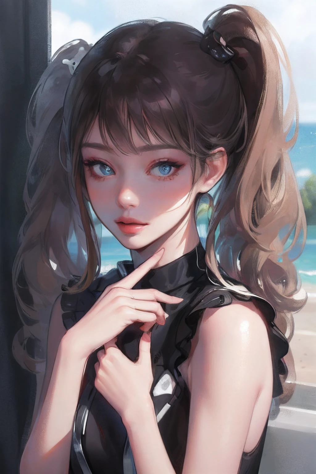 ((masterpiece)), (((best quality))), ((ultra-detailed)), beautiful detailed eyes, illustration, 1 girl, (realistic)__summerfashion____dateplace__
