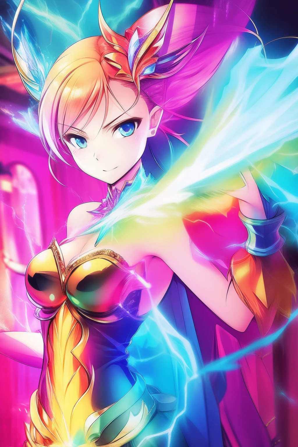 Electric spark gorgeous colorful woman
