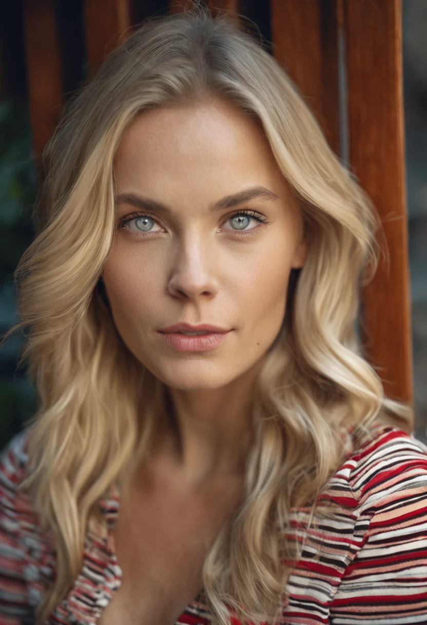 Blonde woman with long hair and red shirt staring at camera, Close up of blonde woman, blonde and attractive features, blonde swedish woman, Blonde Woman, a photography of a beautiful woman, Attractive woman, Young blonde woman, Beautiful blonde woman, a girl with blonde hair, women's pictures, Beautiful rounded face, attractive young woman, portrait of a beautiful model、infp young woman、Facing the front