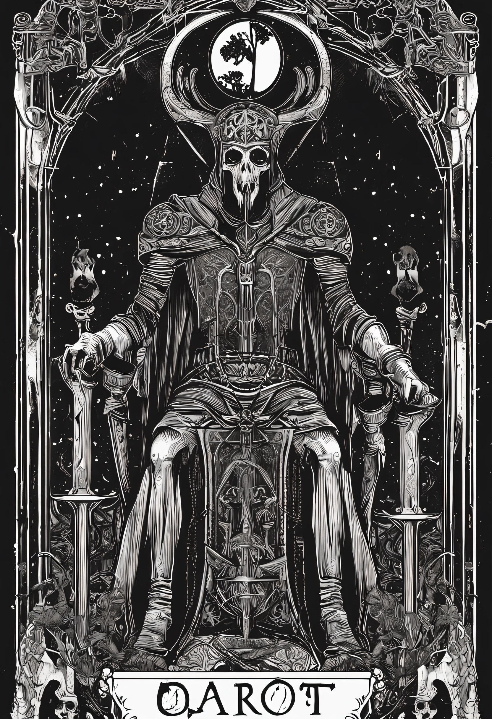 style de carte de tarot，Dark Department，scyscraper