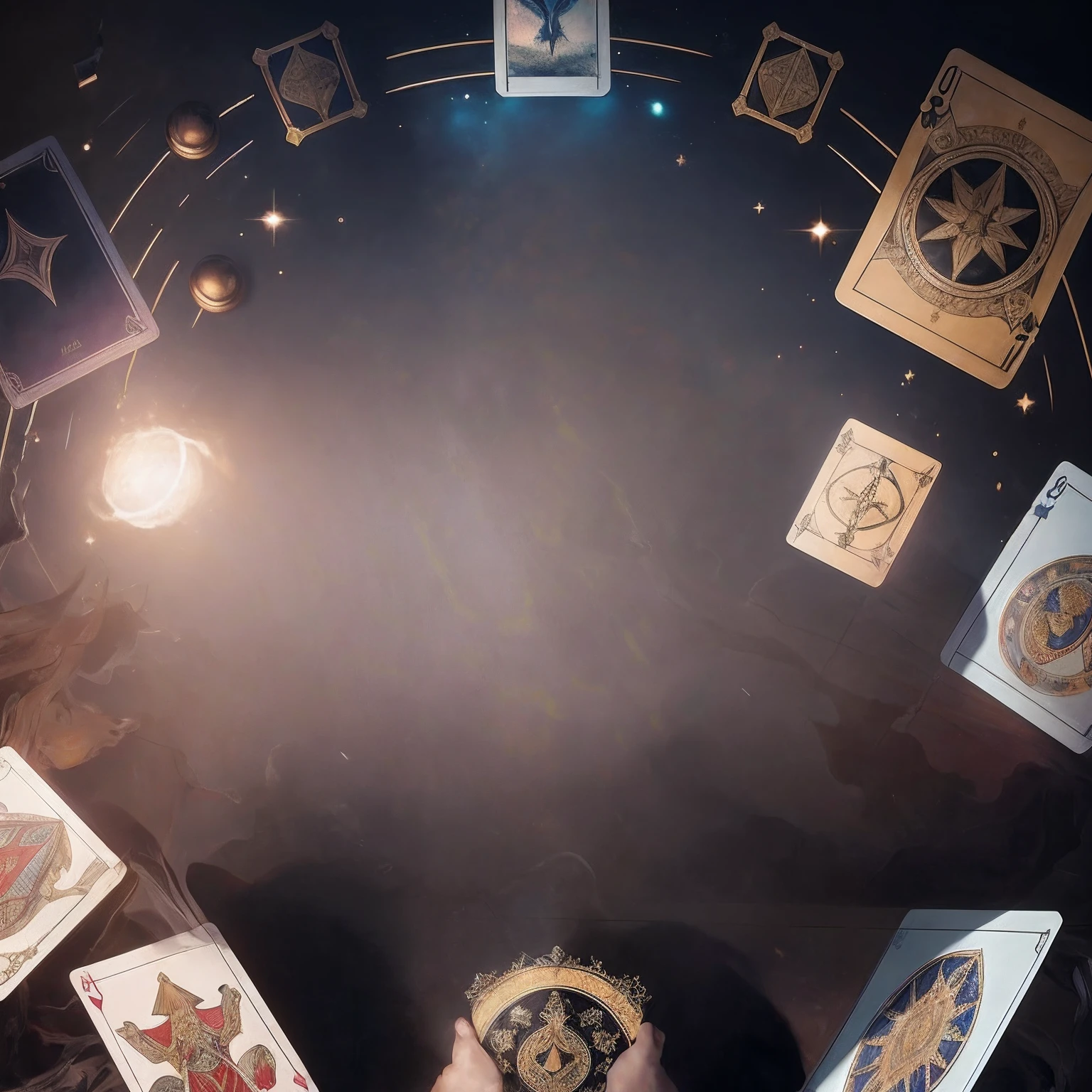Jogo de Tarot, Deep focus on tarot cards, intense colors ethereal and charming." fotografia, obra-prima, realista, Realismo, renderizado, Alto contraste, digital art photographyrealistic trend in Artstation 8k HD high definition detailed realistic, detalhado, textura da pele, hiper detalhado, textura de pele realista, armadura, melhor qualidade, ultra high-resolution, (fotografiarrealista: 1.4), alta resolução, detalhado, Calado bruto, sharp re, por lee jeffries Nikon D850 Filme Fotografia de Stock 4 Kodak Portra 400 Lente F1.6 Rich Colors Realistic Texture Dramatic Texture Dramatic Lighting Irrealengine Trend on Artstation Cinestill 800
