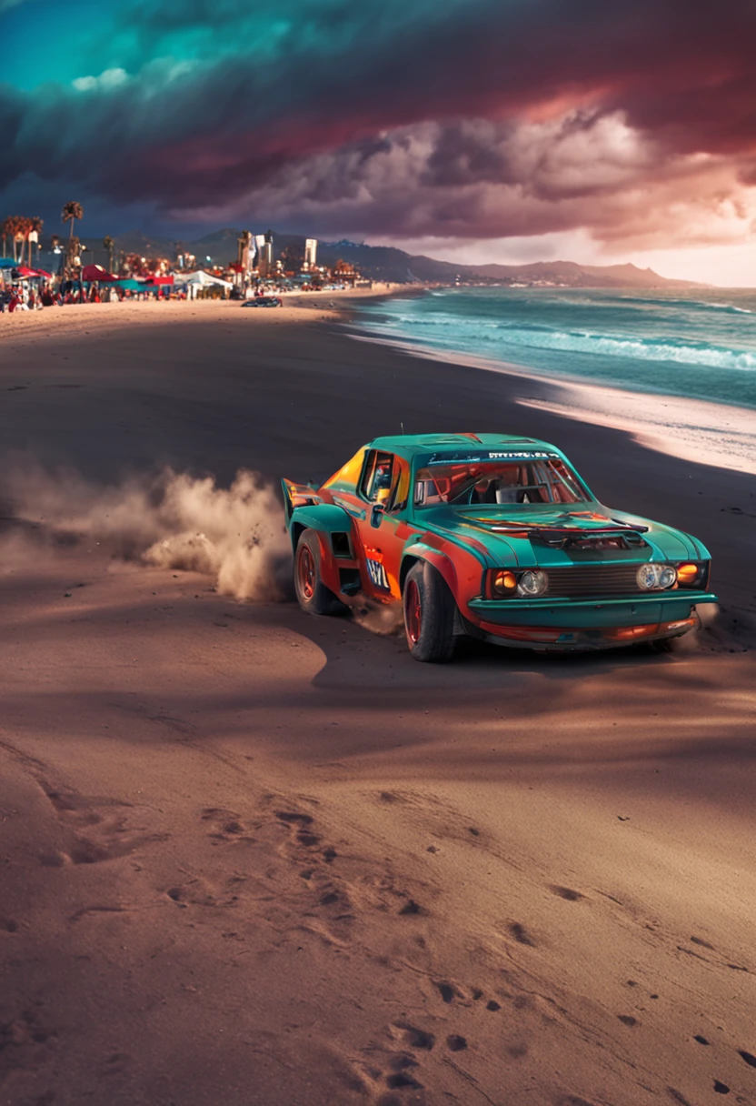 auto de carreras en las playas