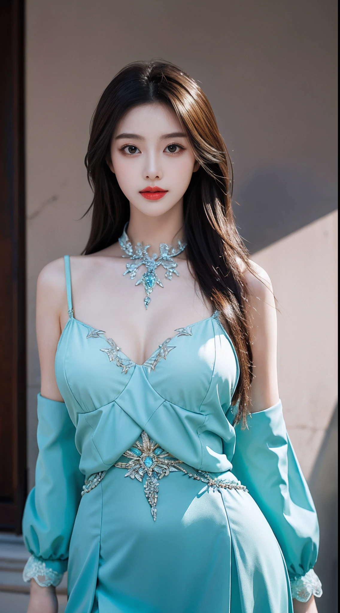 (Masterpiece, best quality, rich detail, realism: 1.3), (ulzzang-6500-v1.1:0.7), 1girl, upper body, (hips, big breasts, sexy, beautiful, perfect body: 1.3)