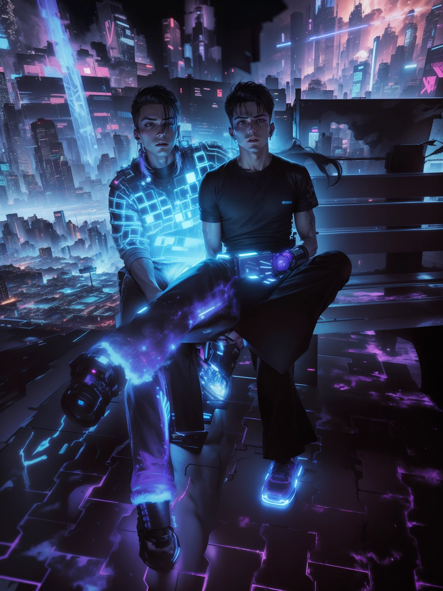 Cyberpunk handsome boy hd ultra 8k