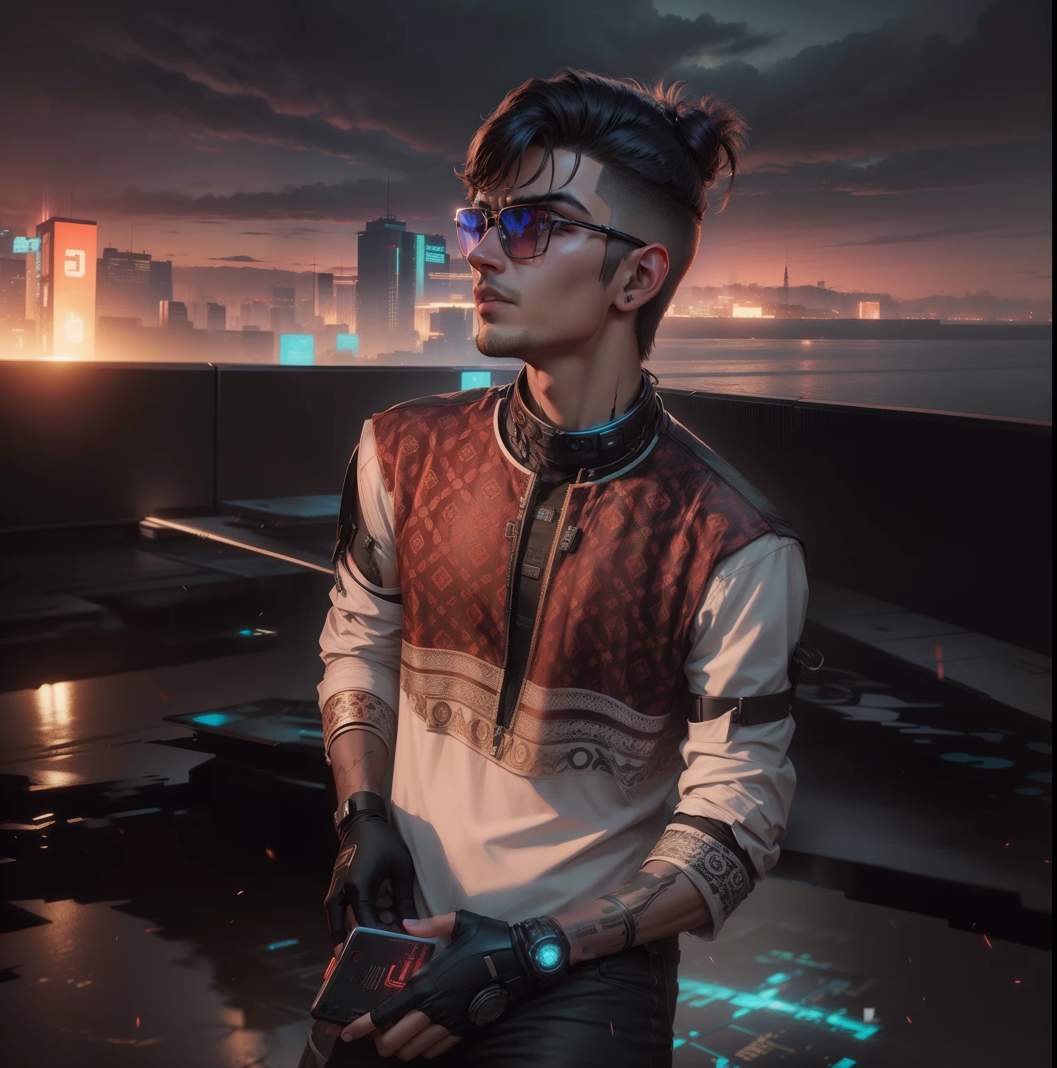 Change background cyberpunk handsome boy,realistic face,8k,ultra realistic