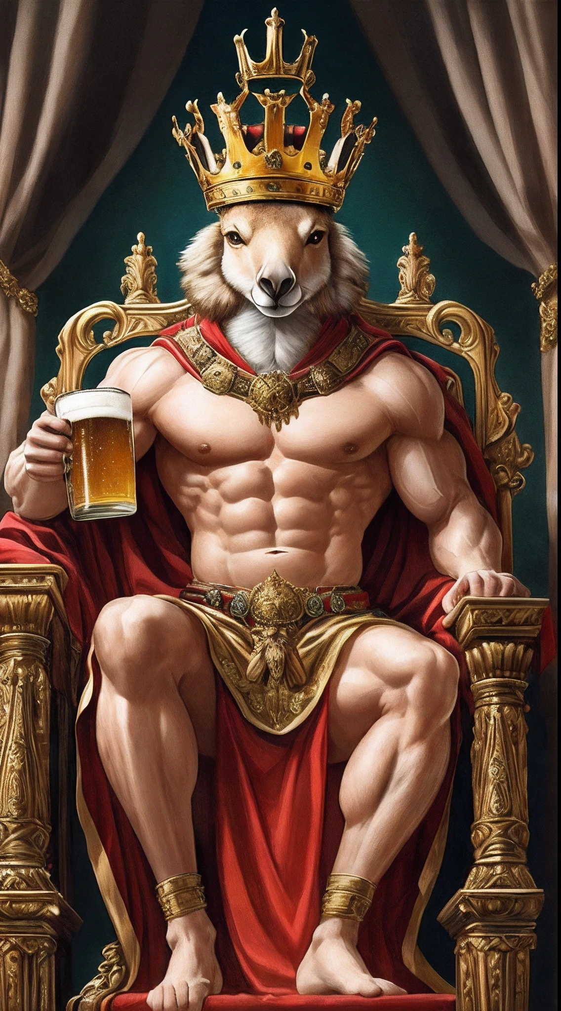 medium muscular, (Ajani Goldman (magic: At the meeting)), ((NSFW)), skin, White skin, white hair, high detailed, shirtless, WITHOUT PANTS, WITHOUT PANTS cortos, anatomically correct genitals, (((full body shot))), legs open, open feet showing his anus and erect penis, Open mouth, drooling, happy expression, tongue hanging out of the mouth, chunie, white, dark gem, Place