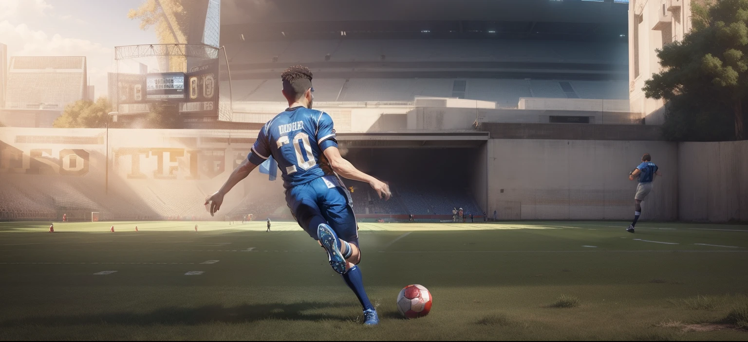 Change background football stadium realistic hd real boy blue jersey ARCHIT 10 10 10 10