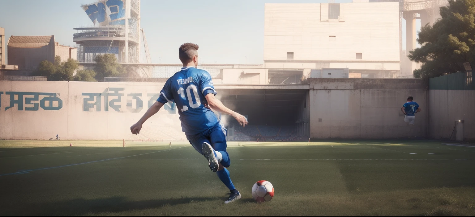 Change background football stadium realistic hd real boy blue jersey ARCHIT 10 10 10 10