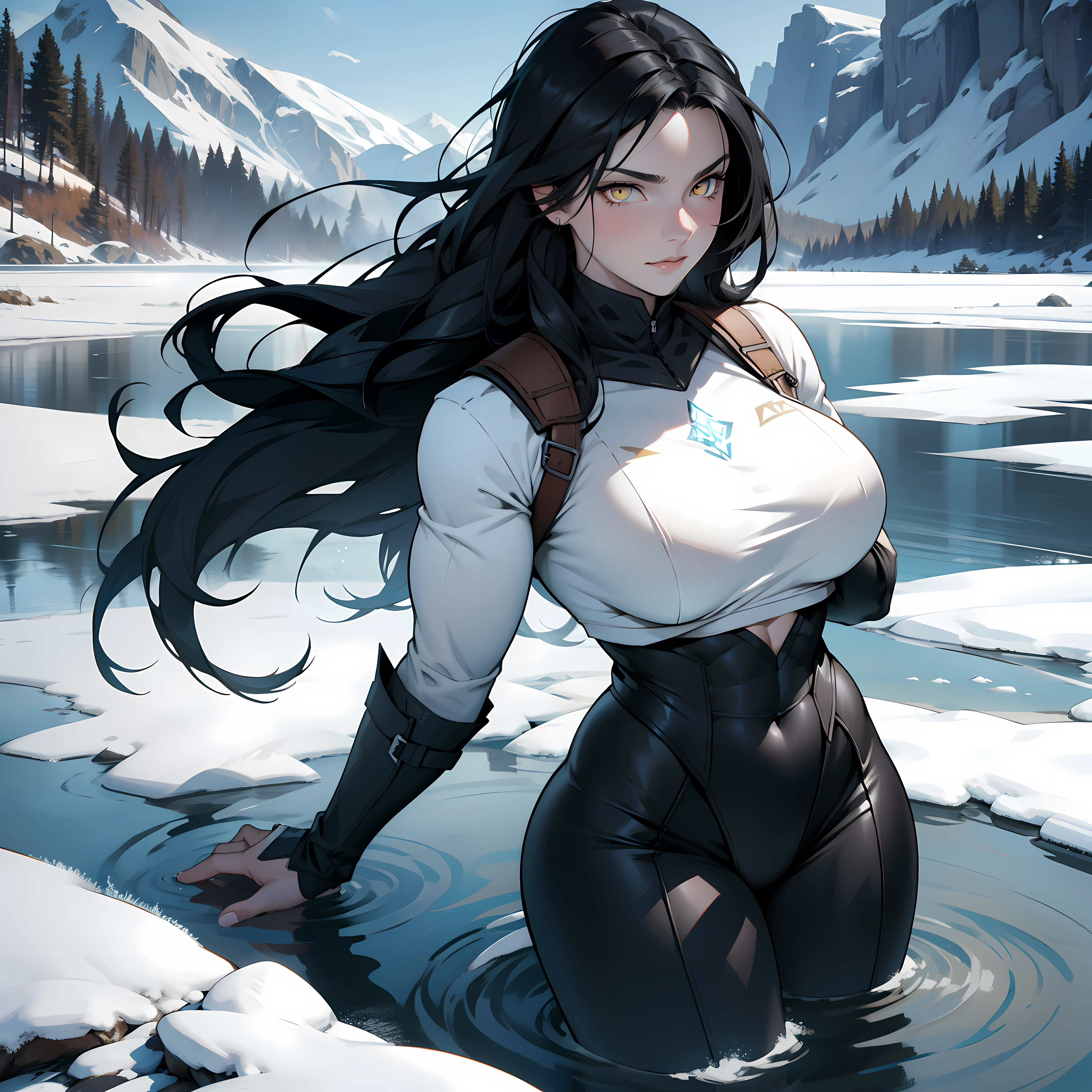 (La mejor calidad,A high resolution,Ultra - detallado,actual),snow white, vestido corto azul, medias white muslo, cabello largo amarillo, ,(Fondo de ruinas de mazmorra en ruinas bosque tenebroso cyberpunk :1.4 ), More detailed 8K.motor irreal:1.4,UHD,La mejor calidad:1.4, fotorrealista:1.4, textura de la piel:1.4, obra maestra:1.8,obra-prima, mejor calidad,objeto Objeto], (detailed face features:1.3),(Las proporciones correctas),  (pose vaquero),(snow white:1.4), (snow white V2.1), (perfect anatomy :1.4),( no mutaciones), (snow white Disney:1.4), (dynamic cowboy pose), (face detailed :1.4), (mostrando panties),(white stockings and suspenders),(dark blue dress with red shoulders) (cinematic lighting :1.4), score_9, score_8_up, score_7_up, score_6_up, rating_explicit, 1girl, ((18YO:1.2)), Adult, full lips, big clear eyes, blue eyes, ((black hair:1)), (long wavy hair: 1.2),( orejas de coneja white:1.4 ), (forest background big trees), (skirt lifted by itself: 1.1), (skirt lift: 1.3), (showing white panties: 1.3),score_9, score_8_up, score_7_up, score_6_up, rating_explicit, 1girl, ((18YO:1.2)), Adult, full lips, big clear eyes,  blue eyes, ((black hair:1)), (long wavy hair: 1.2),(face detailed V2.1) 
