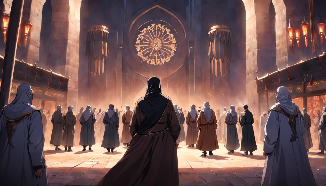 Caliphate, 4 mens, goverment, medival times, happy, society, 4k, sharp, public, islam, crowd