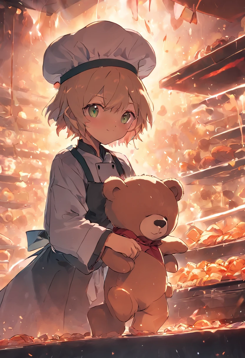 Teddy bear with cute animal chef hat