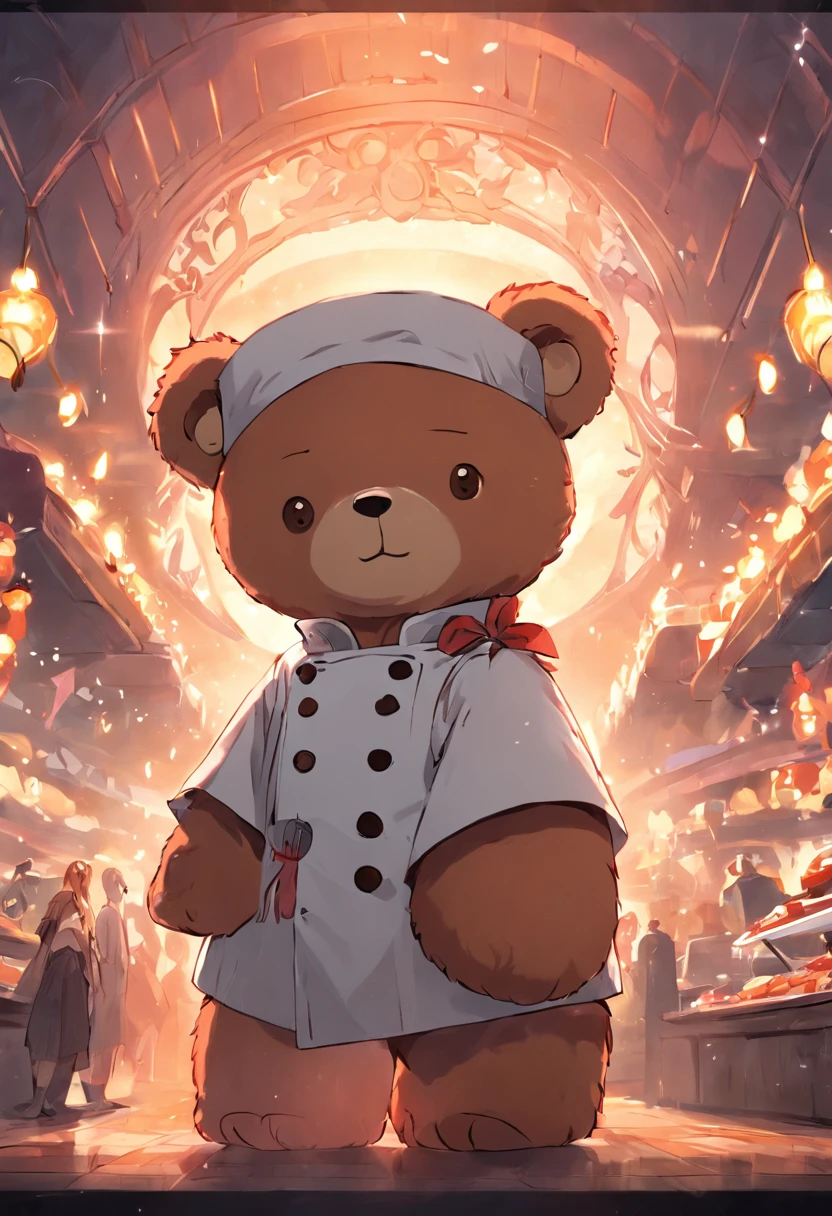 Teddy bear with cute animal chef hat