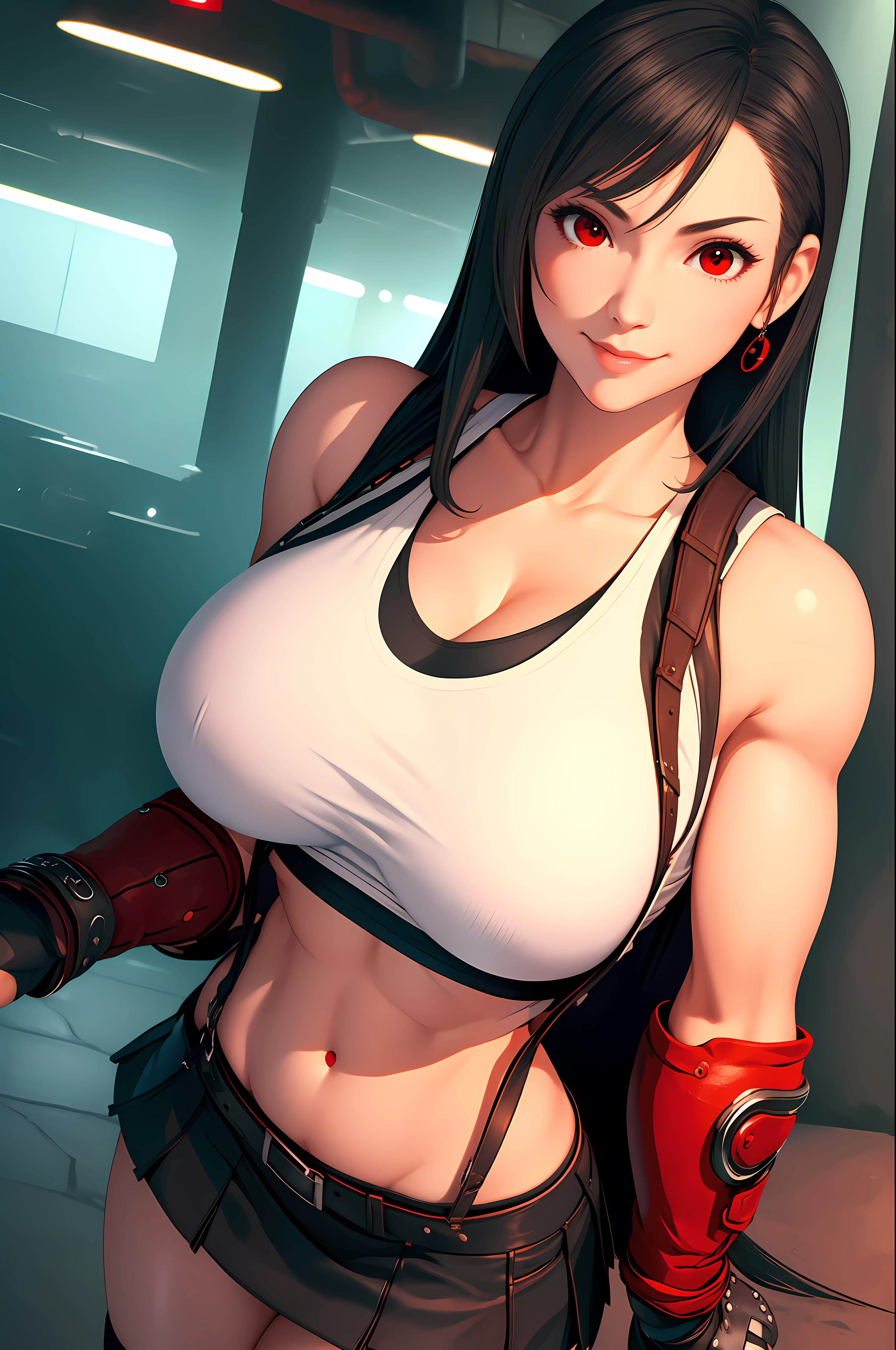 Tifa Lockhart with a big penis between her breasts　A lot of semen 