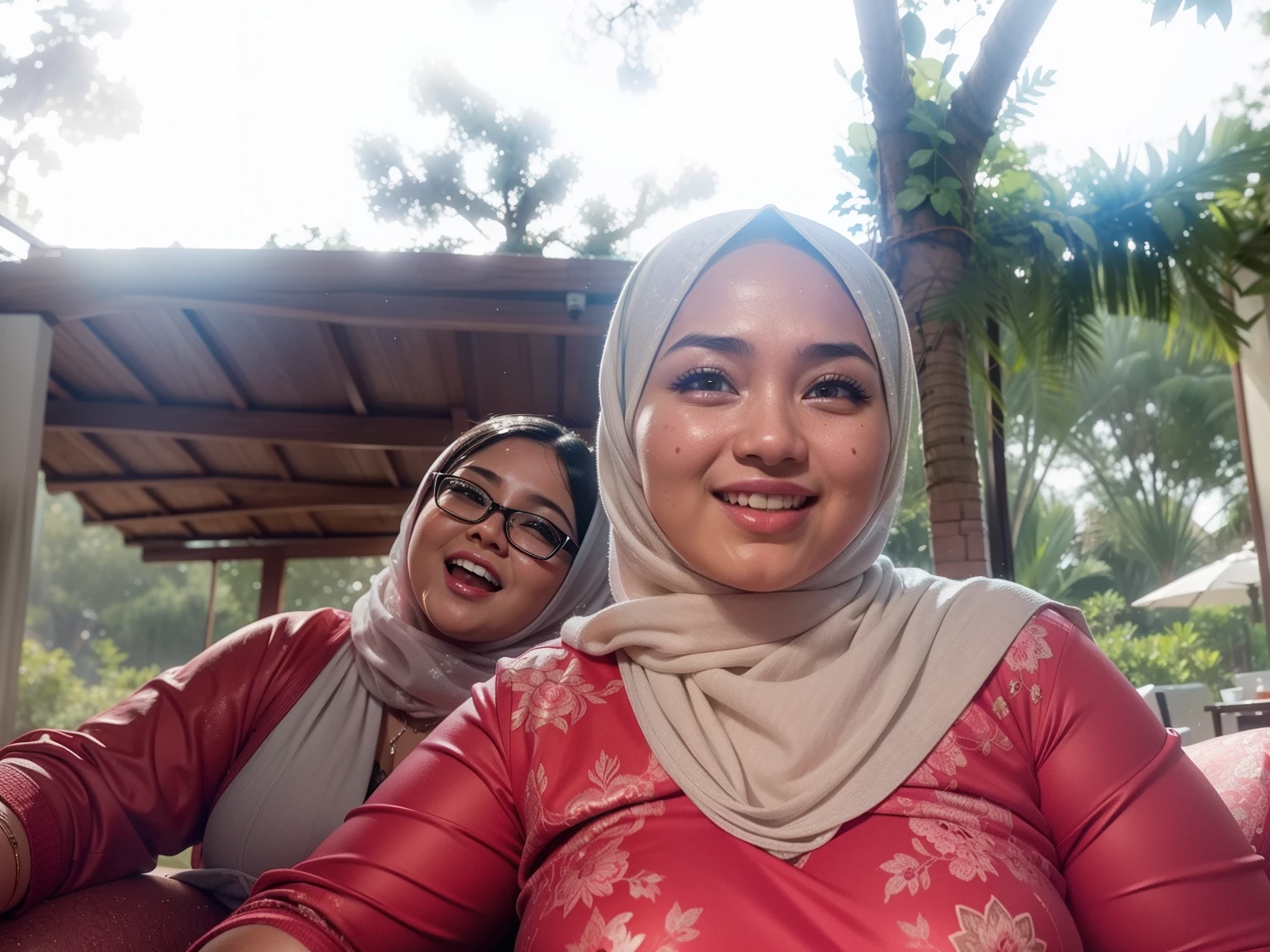 Portrait photo of a matured chubby malay girl, curvy, (laughing:1.2), hijab,malaysian, posing, look at a camera, nerd, spectacle, wear pink panties and bra, wearing glasses, full body, room background, big breast,nighttime, backlit, epic realistic, hyper detailed, detailed skin texture, mole below eye, natural skin texture, mole in body, insane details, intricate details, accent lighting, soft volumetric light, bokeh, (dramatic light:1.2), (neutral colors:1.3), cross process, living room background, ((detailed realistic face and eyes)), good lighting, 8K resolution, Legs Wide Open, spread Legs, lying on bed, Liquid from the Crotch, Blushing, fat, wet body, wet cleavage, very wet body with water,  on the side, penetration,
