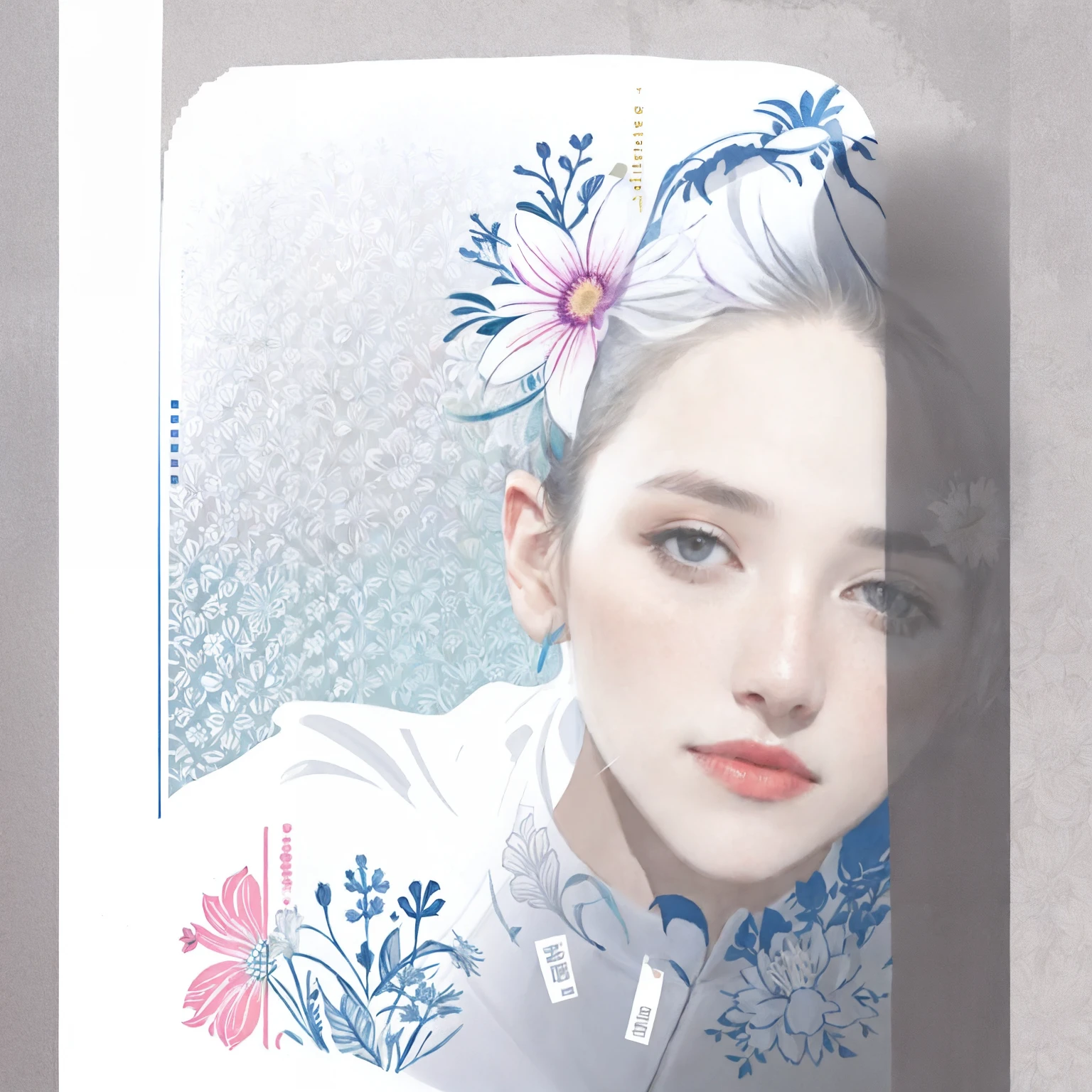 graphic flower Pattern design V5, light color