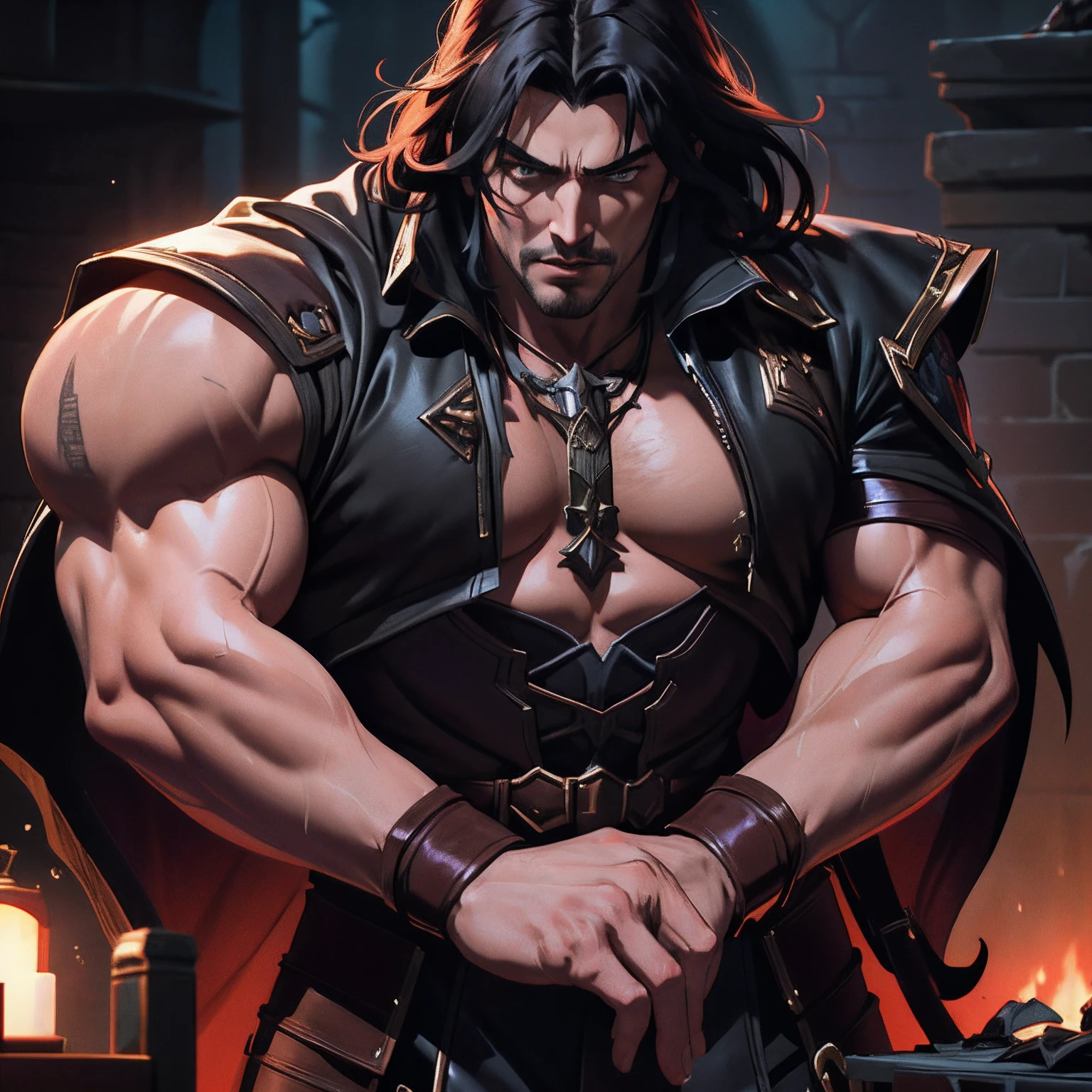 Castlevania shadow lords hyper realistic super detailed cinematic scenes men in War beautiful muscular hyper realistic super detailed men scenes cinematic movie sharp details