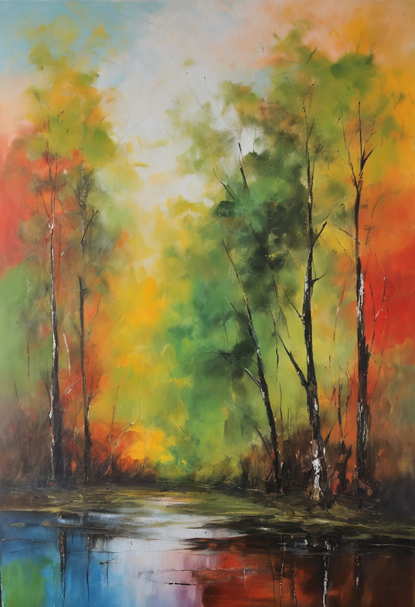 homem arqueiro de pele escura, in the forest oil painting