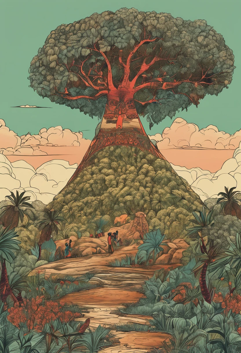 African Orisha drawing of the Oxóssi Forest , com seu arco e flecha, of the Yoruba tribe